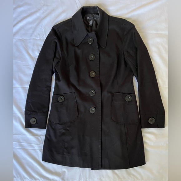 Womens INC International Concepts Black Trench. Size M - Picture 1 of 6